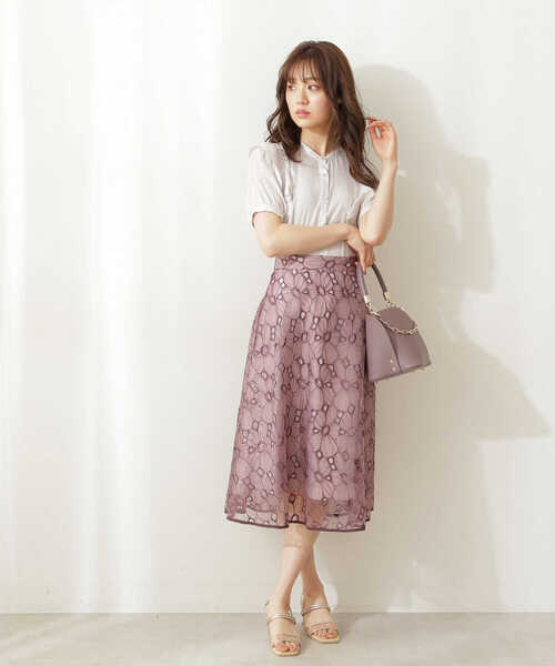 PROPORTION BODY DRESSING（プロポーションボディドレッシング）の「ラッフル切替ブラウス / 1211210500（シャツ/ブラウス・レディース・グレー/ブルー/ダークベージュ・MEDIUM/SMALL）」の19枚目の写真