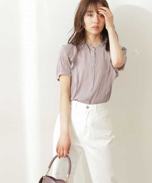 PROPORTION BODY DRESSING（プロポーションボディドレッシング）の「ラッフル切替ブラウス / 1211210500（シャツ/ブラウス・レディース・グレー/ブルー/ダークベージュ・MEDIUM/SMALL）」の22枚目の写真