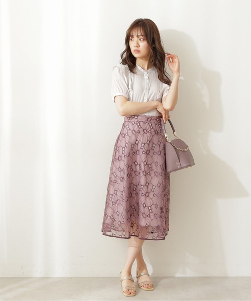 PROPORTION BODY DRESSING（プロポーションボディドレッシング）の「ラッフル切替ブラウス / 1211210500（シャツ/ブラウス・レディース・グレー/ブルー/ダークベージュ・MEDIUM/SMALL）」の9枚目の写真