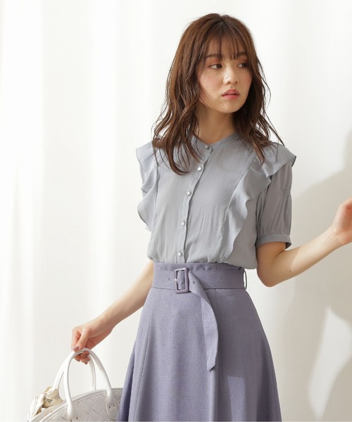 PROPORTION BODY DRESSING（プロポーションボディドレッシング）の「ラッフル切替ブラウス / 1211210500（シャツ/ブラウス・レディース・グレー/ブルー/ダークベージュ・MEDIUM/SMALL）」の15枚目の写真