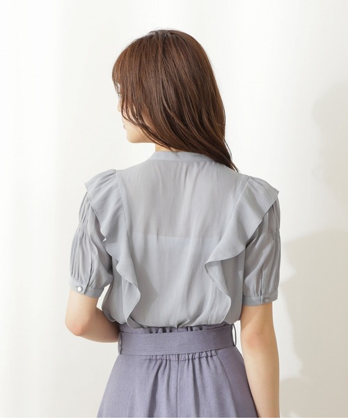PROPORTION BODY DRESSING（プロポーションボディドレッシング）の「ラッフル切替ブラウス / 1211210500（シャツ/ブラウス・レディース・グレー/ブルー/ダークベージュ・MEDIUM/SMALL）」の8枚目の写真
