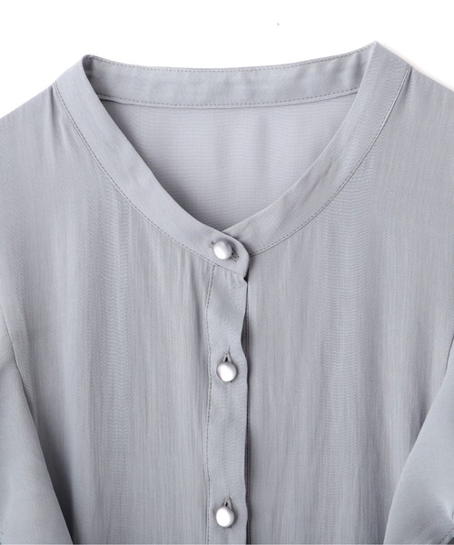 PROPORTION BODY DRESSING（プロポーションボディドレッシング）の「ラッフル切替ブラウス / 1211210500（シャツ/ブラウス・レディース・グレー/ブルー/ダークベージュ・MEDIUM/SMALL）」の5枚目の写真