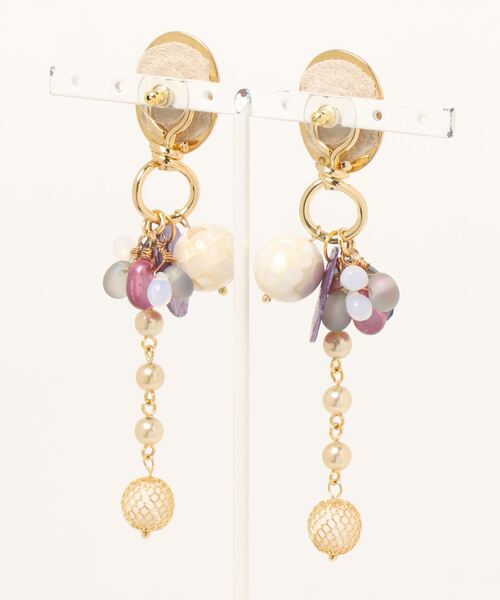 tone(トーン)の「【stella】パープルビューティー2way ピアス(MA)(ピアス(両耳用)・レディース・パープル・FREE)」の2枚目の写真