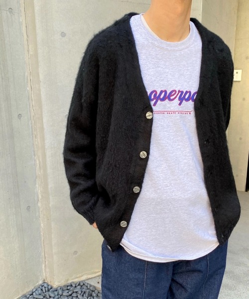 WHO'S WHO gallery（フーズフーギャラリー）の「【KOOKY'N/クーキー】アルパカ混モヘアライクカーディガン（カーディガン/ボレロ・メンズ・ブラック/レッド/サックスブルー/ブルー/グリーン/ミント/マスタード・FREE）」の21枚目の写真