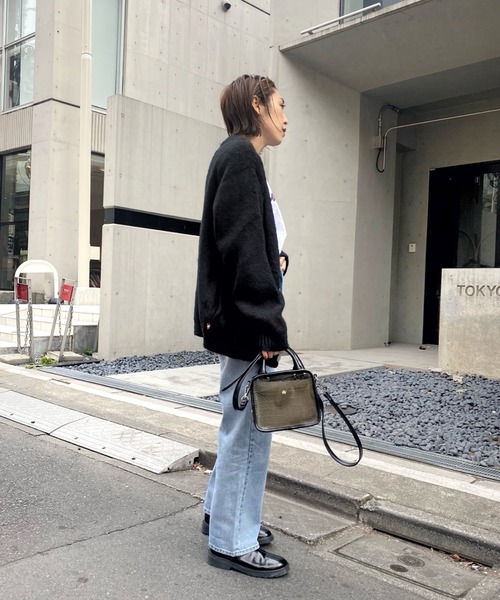 WHO'S WHO gallery（フーズフーギャラリー）の「【KOOKY'N/クーキー】アルパカ混モヘアライクカーディガン（カーディガン/ボレロ・メンズ・ブラック/レッド/サックスブルー/ブルー/グリーン/ミント/マスタード・FREE）」の9枚目の写真