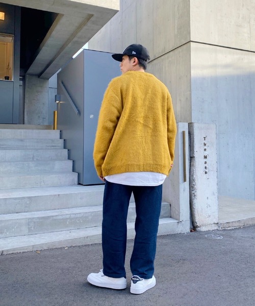 WHO'S WHO gallery（フーズフーギャラリー）の「【KOOKY'N/クーキー】アルパカ混モヘアライクカーディガン（カーディガン/ボレロ・メンズ・ブラック/レッド/サックスブルー/ブルー/グリーン/ミント/マスタード・FREE）」の16枚目の写真