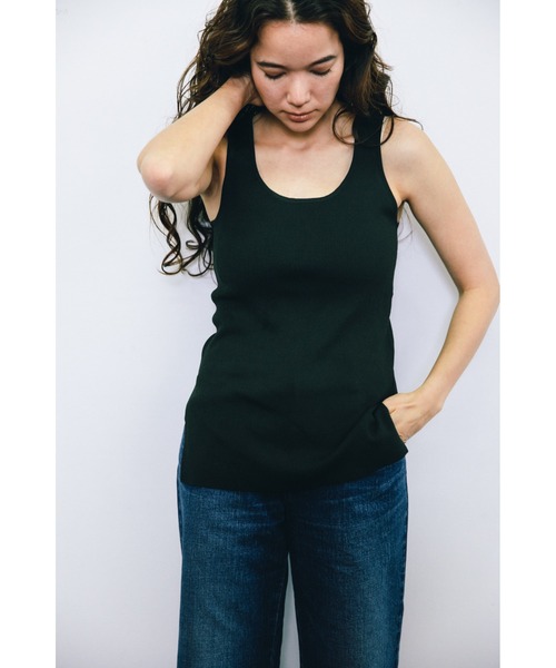 AMERICAN RAG CIE（アメリカンラグシー）の「コンパクトリブタンクトップ（タンクトップ・レディース・ブラック/ブラウン/グレー/カーキ・FREE）」の2枚目の写真