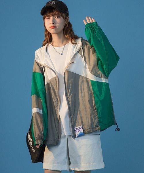 MANGROVE(マングローブ)の「配色切替Thinブルゾン(ブルゾン・レディース・ピンク/グリーン・FREE)」の6枚目の写真