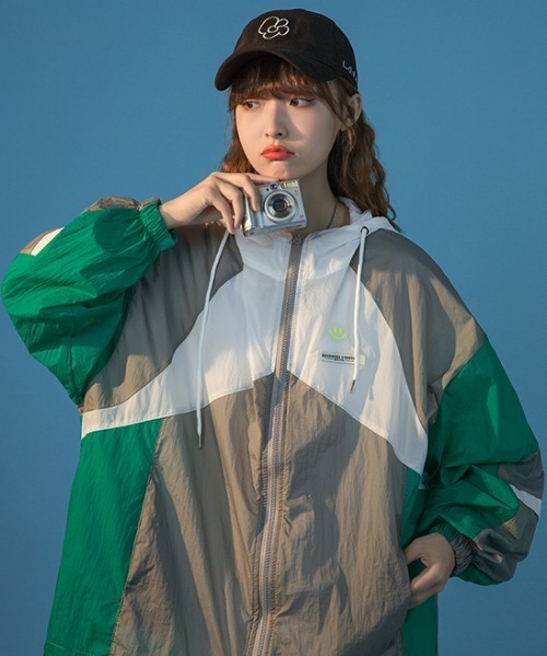 MANGROVE(マングローブ)の「配色切替Thinブルゾン(ブルゾン・レディース・ピンク/グリーン・FREE)」の7枚目の写真