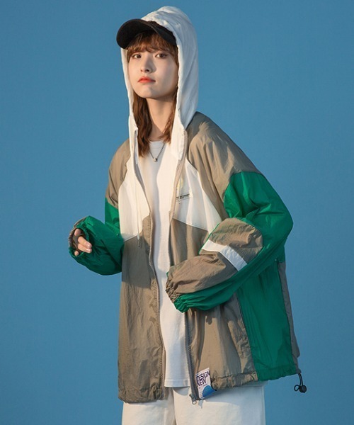 MANGROVE(マングローブ)の「配色切替Thinブルゾン(ブルゾン・レディース・ピンク/グリーン・FREE)」の10枚目の写真