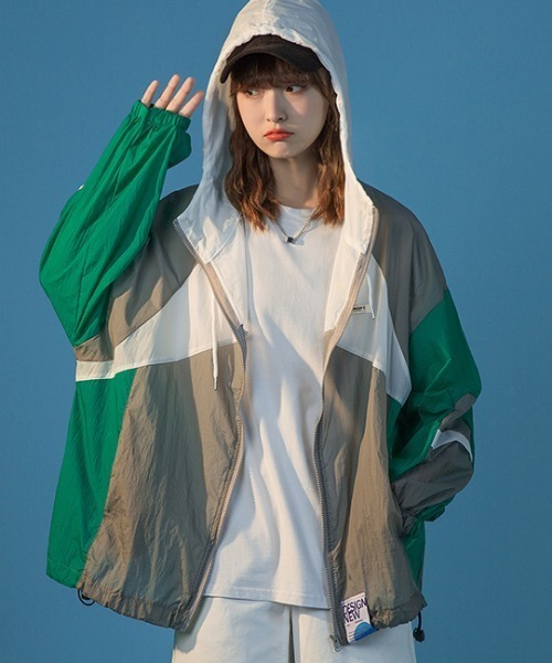 MANGROVE(マングローブ)の「配色切替Thinブルゾン(ブルゾン・レディース・ピンク/グリーン・FREE)」の11枚目の写真