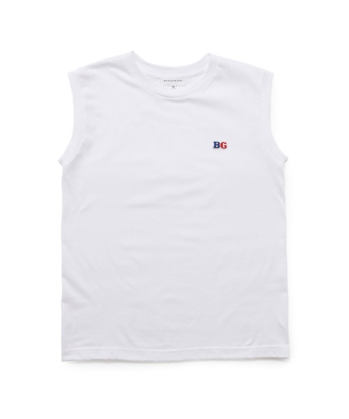 Bonjour Girl（ボンジュールガール）の「BG　ワッペンノースリーブ Tシャツ（Tシャツ/カットソー・レディース・ホワイト/ブラック・FREE）」の2枚目の写真