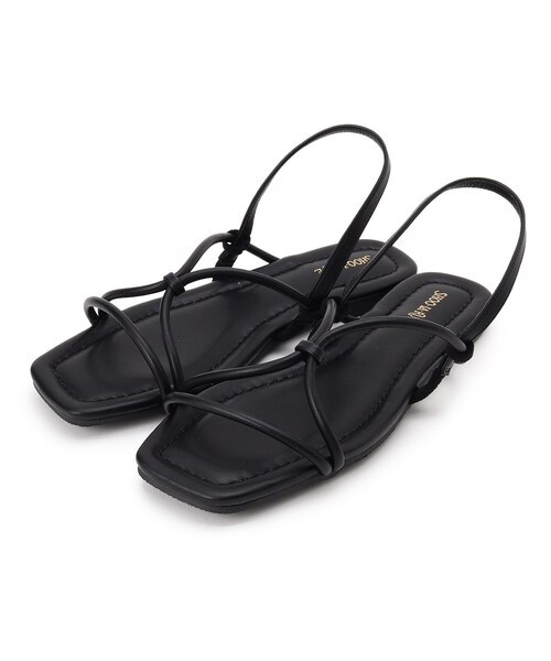 SHOO・LA・RUE（シューラルー）の「◆丸ヒモ甲エックスサンダル（サンダル・レディース・キャメル/ブラック・35/45/25）」の4枚目の写真