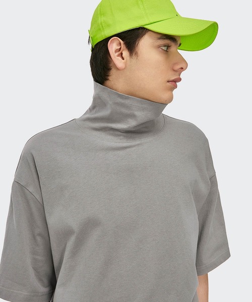 INFLATION（インフレーション）の「INFLATION(インフレーション)ハイネックハーフスリーブTシャツ（Tシャツ/カットソー・メンズ・ライトグレー/ブラック/ホワイト/カーキ/グレー/ダークグレー・XL/M/L）」の21枚目の写真