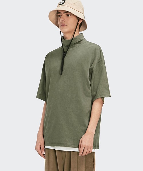 INFLATION（インフレーション）の「INFLATION(インフレーション)ハイネックハーフスリーブTシャツ（Tシャツ/カットソー・メンズ・ライトグレー/ブラック/ホワイト/カーキ/グレー/ダークグレー・XL/M/L）」の17枚目の写真