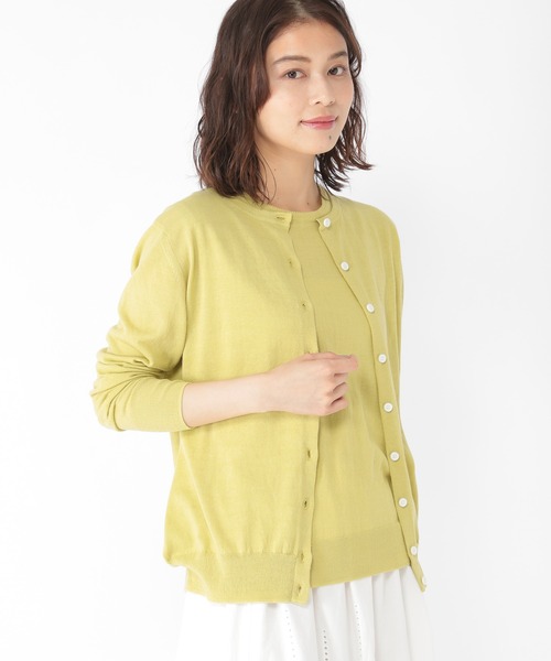 studio CLIP(スタディオクリップ)の「14Gクールコットンクルーネックカーディガン(カーディガン/ボレロ・レディース・ブラック/ブルー/レッド/グリーン/イエロー/ピンク/その他1・LARGE/MEDIUM)」の4枚目の写真