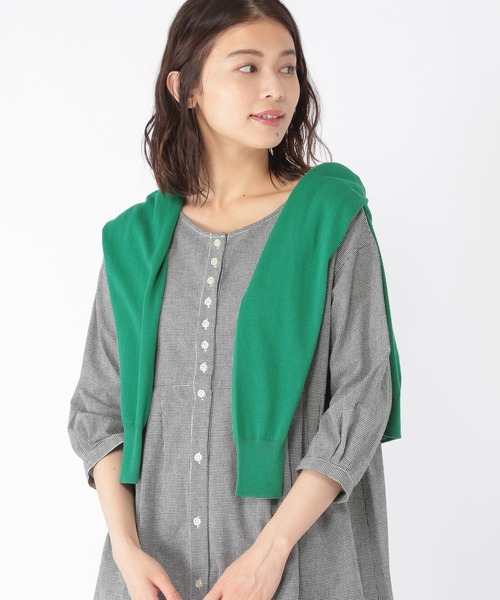 studio CLIP(スタディオクリップ)の「14Gクールコットンクルーネックカーディガン(カーディガン/ボレロ・レディース・ブラック/ブルー/レッド/グリーン/イエロー/ピンク/その他1・LARGE/MEDIUM)」の3枚目の写真