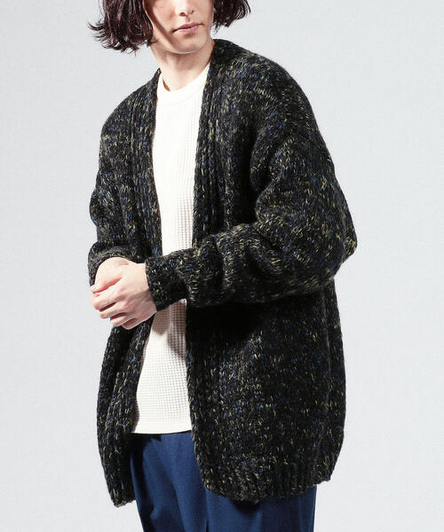 セール】ミックスヤーン ボタンレスハンドニット（カーディガン/ボレロ