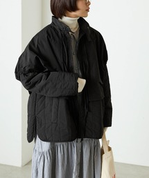 【forksy.】マルチウェイオーバーサイズハイネックレイヤードキルティングジャケット