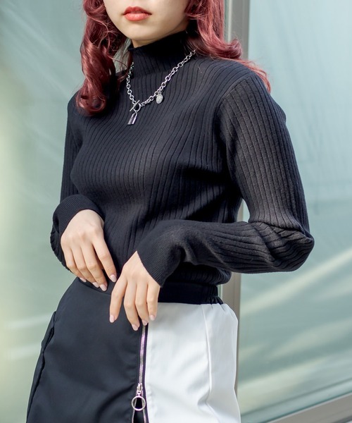 RASVOA（ラスボア）の「前後２ＷＡＹモチモチニット（ニット/セーター・レディース・ブルー/オフホワイト/ブラック・FREE）」の2枚目の写真