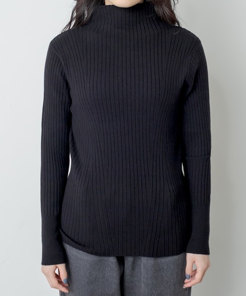 RASVOA（ラスボア）の「前後２ＷＡＹモチモチニット（ニット/セーター・レディース・ブルー/オフホワイト/ブラック・FREE）」の11枚目の写真