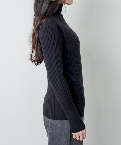 RASVOA（ラスボア）の「前後２ＷＡＹモチモチニット（ニット/セーター・レディース・ブルー/オフホワイト/ブラック・FREE）」の12枚目の写真