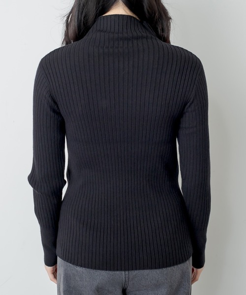 RASVOA（ラスボア）の「前後２ＷＡＹモチモチニット（ニット/セーター・レディース・ブルー/オフホワイト/ブラック・FREE）」の13枚目の写真