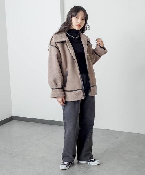 RASVOA（ラスボア）の「前後２ＷＡＹモチモチニット（ニット/セーター・レディース・ブルー/オフホワイト/ブラック・FREE）」の8枚目の写真