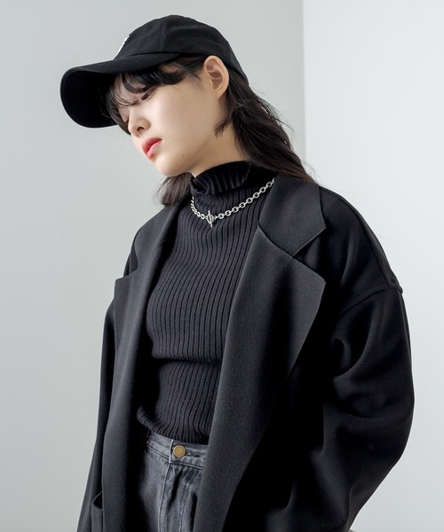 RASVOA（ラスボア）の「前後２ＷＡＹモチモチニット（ニット/セーター・レディース・ブルー/オフホワイト/ブラック・FREE）」の9枚目の写真