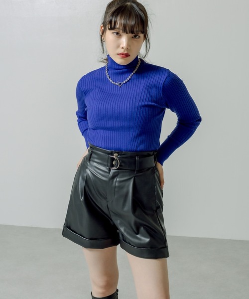 RASVOA（ラスボア）の「前後２ＷＡＹモチモチニット（ニット/セーター・レディース・ブルー/オフホワイト/ブラック・FREE）」の20枚目の写真