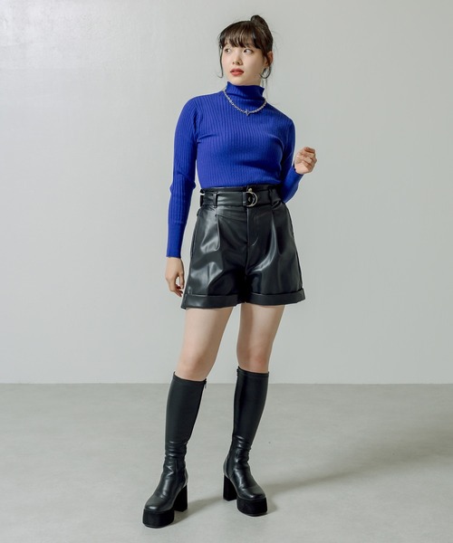 RASVOA（ラスボア）の「前後２ＷＡＹモチモチニット（ニット/セーター・レディース・ブルー/オフホワイト/ブラック・FREE）」の22枚目の写真