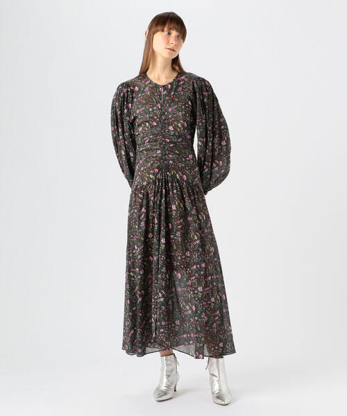ISABEL MARANT（イザベルマラン）の「ISABEL MARANT ETOILE MARIANA コットン フラワープリントロングワンピース（ワンピース・レディース・ブラック系その他/グリーン系その他3/ブルー系その他4・36/34）」の3枚目の写真