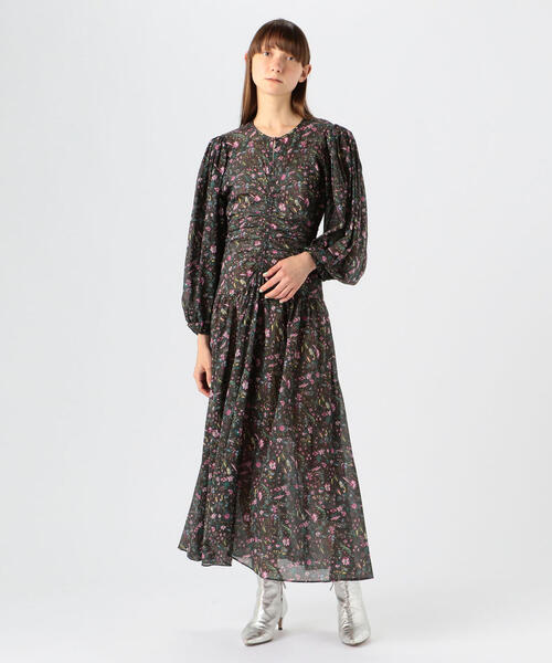 ISABEL MARANT（イザベルマラン）の「ISABEL MARANT ETOILE MARIANA コットン フラワープリントロングワンピース（ワンピース・レディース・ブラック系その他/グリーン系その他3/ブルー系その他4・36/34）」の4枚目の写真