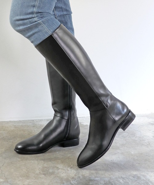 MODE KAORI（モードカオリ）の「【本革】ミニマルフラットブーツ/21446（ブーツ・レディース・ブラック/ライトブラウン/ダークブラウン・23cm/23.5cm/24.5cm/24cm/22.5cm/25cm）」の10枚目の写真