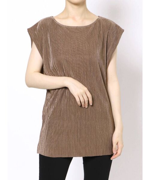 MURUA（ムルーア）の「シャイニープリーツトップス（シャツ/ブラウス・レディース・グレー/モカ・FREE）」の11枚目の写真