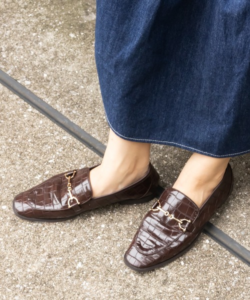 RANDA(ランダ)の「ストレスフリー/ソフト ビットパーツスクエアトゥシューズ(ローファー・レディース・ブラック/クリーム/ダークブラウン・L/M/S/LL)」の1枚目の写真