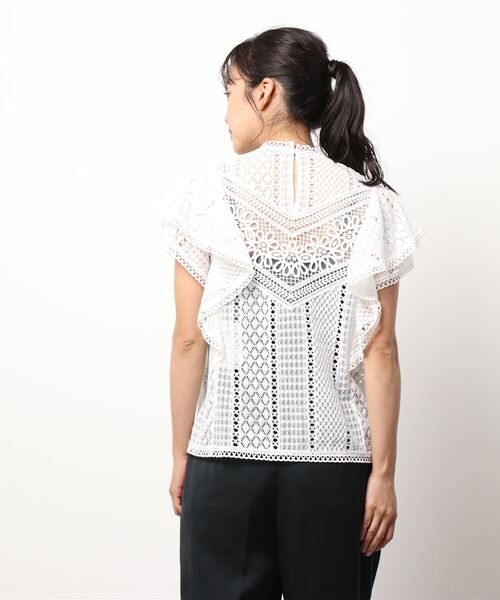 rosa　新品✨ANAYI キカレーススタンドネックブラウス 38 ANAYI（アナイ）の「キカレーススタンドネックブラウス（シャツ