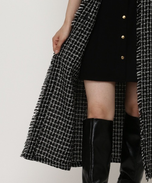 REDYAZEL（レディアゼル）の「ツイード配色ジャンスカ（ジャンパースカート・レディース・ベージュ/ネイビー/ブラック・SMALL/MEDIUM）」の10枚目の写真