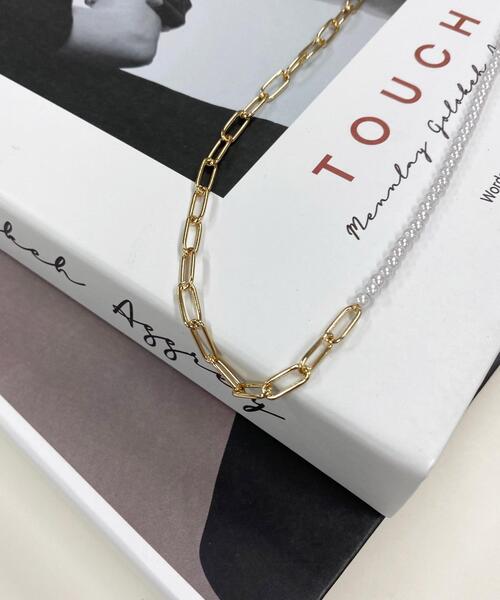 INGNI（イング）の「パールスクエアチェーンネックレス（ネックレス・レディース・シルバー/ゴールド・ONE SIZE）」の2枚目の写真