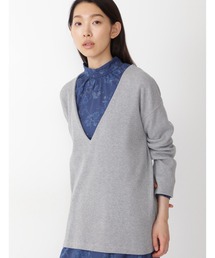 human woman | ◆Vネックワッフルプルオーバー(Tシャツ/カットソー)