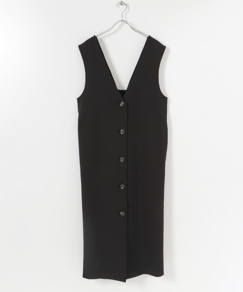 SENSE OF PLACE by URBAN RESEARCH（センスオブプレイスバイアーバンリサーチ）の「Vネックジャンパースカート（ジャンパースカート・レディース・ベージュ/ブラック・ONE）」の15枚目の写真