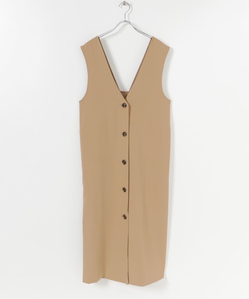 SENSE OF PLACE by URBAN RESEARCH（センスオブプレイスバイアーバンリサーチ）の「Vネックジャンパースカート（ジャンパースカート・レディース・ベージュ/ブラック・ONE）」の16枚目の写真