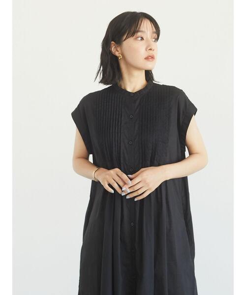 Green Parks(グリーンパークス)の「ピンタックワンピース*(ワンピース・レディース・ブラック/グレイッシュベージュ/グリーン・FREE)」の7枚目の写真