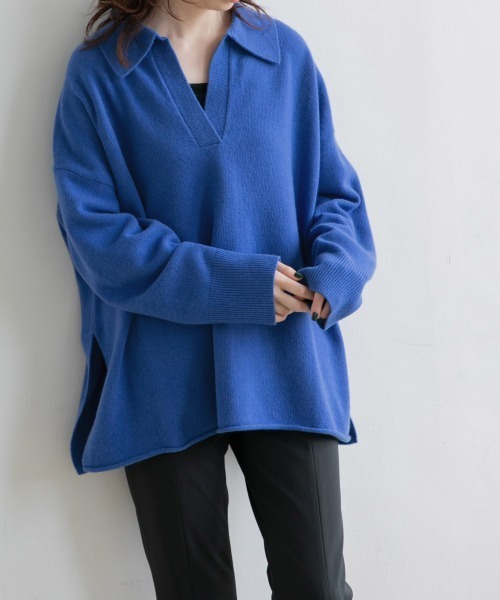 yuw(ユウ)の「SKIPPER PULLOVER 217973(ニット/セーター・レディース・ブラック/グレー/ブルー/ピンク・FREE)」の1枚目の写真