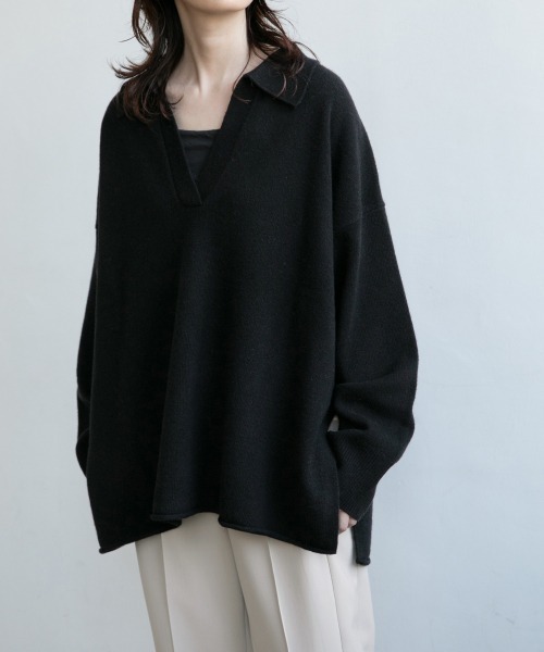 yuw(ユウ)の「SKIPPER PULLOVER 217973(ニット/セーター・レディース・ブラック/グレー/ブルー/ピンク・FREE)」の2枚目の写真
