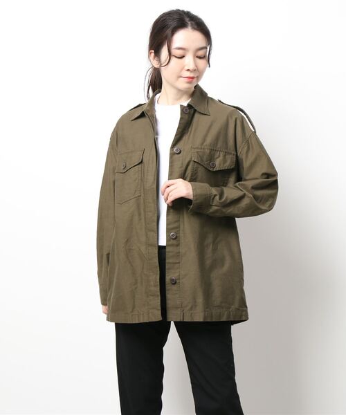 allureville（アルアバイル）の「コットンバックサテンCPOジャケット（ミリタリージャケット・レディース・カーキ/ベージュ・2）」の9枚目の写真