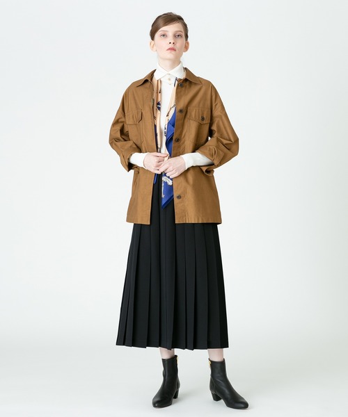 allureville（アルアバイル）の「コットンバックサテンCPOジャケット（ミリタリージャケット・レディース・カーキ/ベージュ・2）」の14枚目の写真