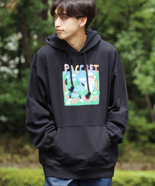 RASSVET / PACCBET(ラスベート)の「PACCBET/ラスベート MENS COTTON WORLDPEACHE HOODIE グラフィック ブランドロゴ オーバーサイズフーディー(パーカー・メンズ・ブラック・M/L/XL)」の18枚目の写真