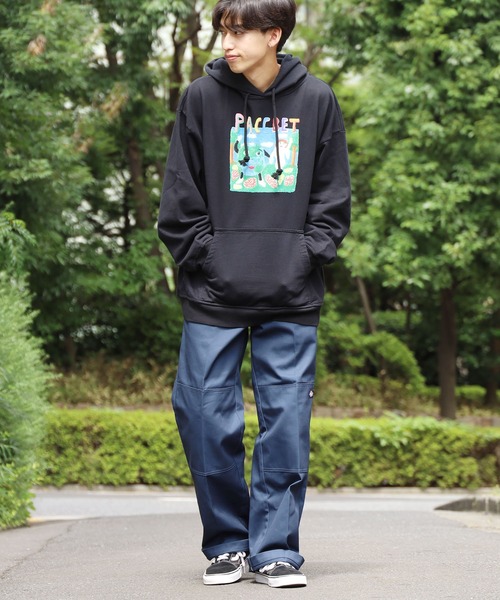 RASSVET / PACCBET(ラスベート)の「PACCBET/ラスベート MENS COTTON WORLDPEACHE HOODIE グラフィック ブランドロゴ オーバーサイズフーディー(パーカー・メンズ・ブラック・M/L/XL)」の7枚目の写真
