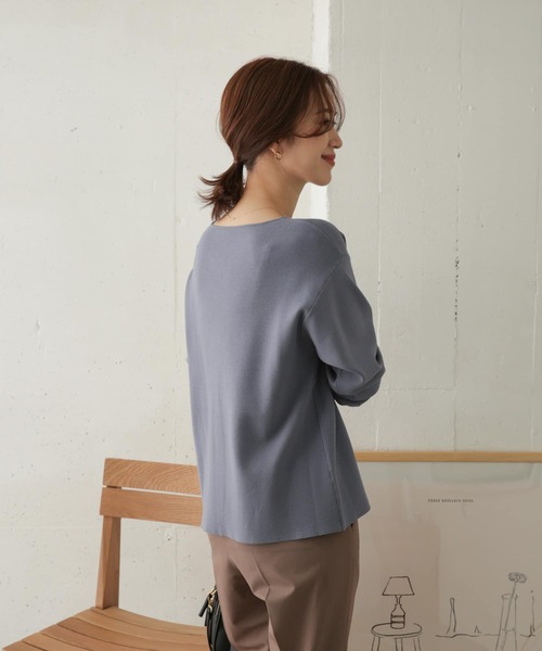 URBAN RESEARCH DOORS（アーバンリサーチドアーズ）の「ミラノリブワイドVネックプルオーバー（ニット/セーター・レディース・ブルー系その他/ブラック/ブラウン・ONE）」の11枚目の写真